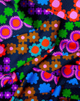 Flower Power (dark) organic cotton linen (CUT PIECE 4.2M $50)