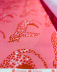 Pink Leopard cotton linen (CUT PIECE 1.2CM $15)