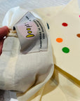 Confetti drawstring bag (screen printed) original doops piece
