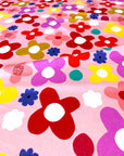 Daisy Pop (peach) Cotton Jersey (CUT PIECE 1.2M $10)