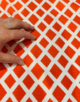 Red Check Diamond Cotton Seersucker (CUT PIECE 1M $8)