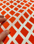 Red Check Diamond Cotton Seersucker (CUT PIECE 1M $8)
