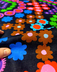 Flower Power (dark) organic cotton linen (CUT PIECE 4.2M $50)