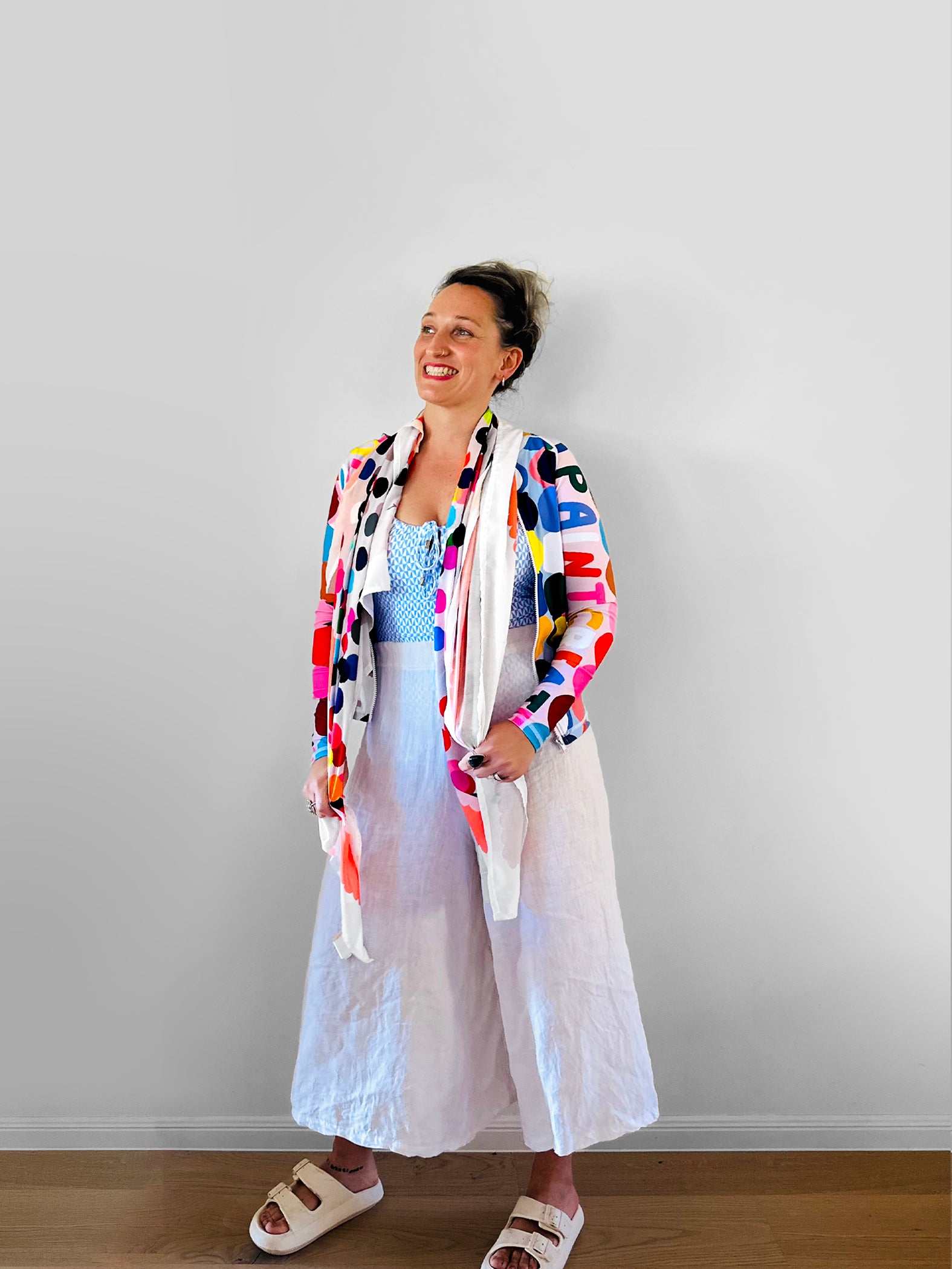 Confetti 95% cotton 5% Silk Scarf/Sarong