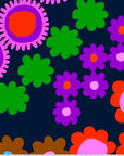 Flower Power (dark) organic cotton linen (CUT PIECE 4.2M $50)