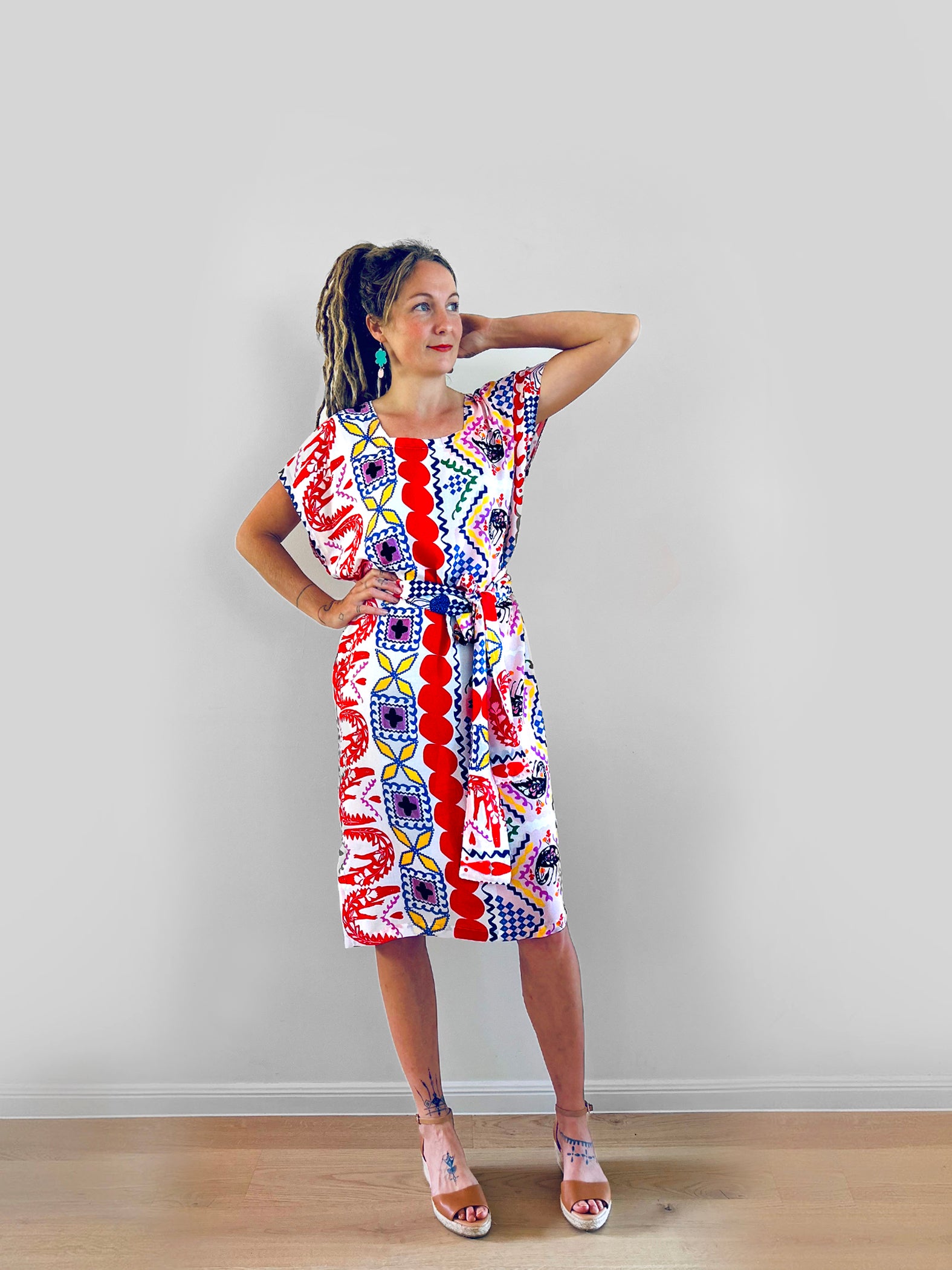 Love Bite cotton voile dress with tie Love Bite cotton voile dress with tie