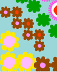 Flower Power (light) cotton linen (CUT PIECE 80CM $8)