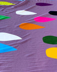 Mauve Drops 100% cotton jersey (CUT PIECE 90CM $5)