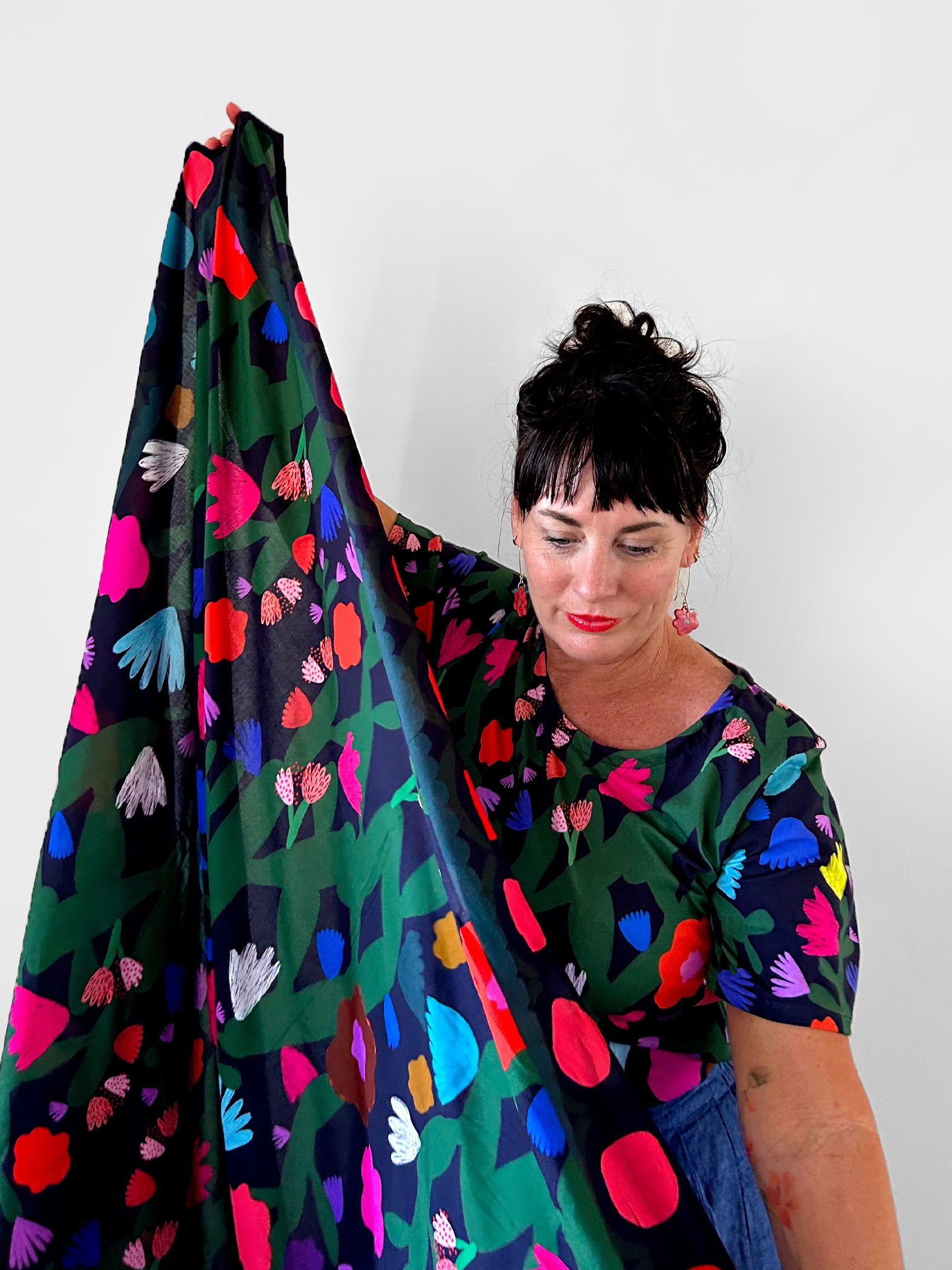 Mor Mor's Garden 95% cotton 5% Silk Scarf/Sarong