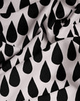 Drops (black) organic cotton linen (CUT PIECE 1.2M $15)