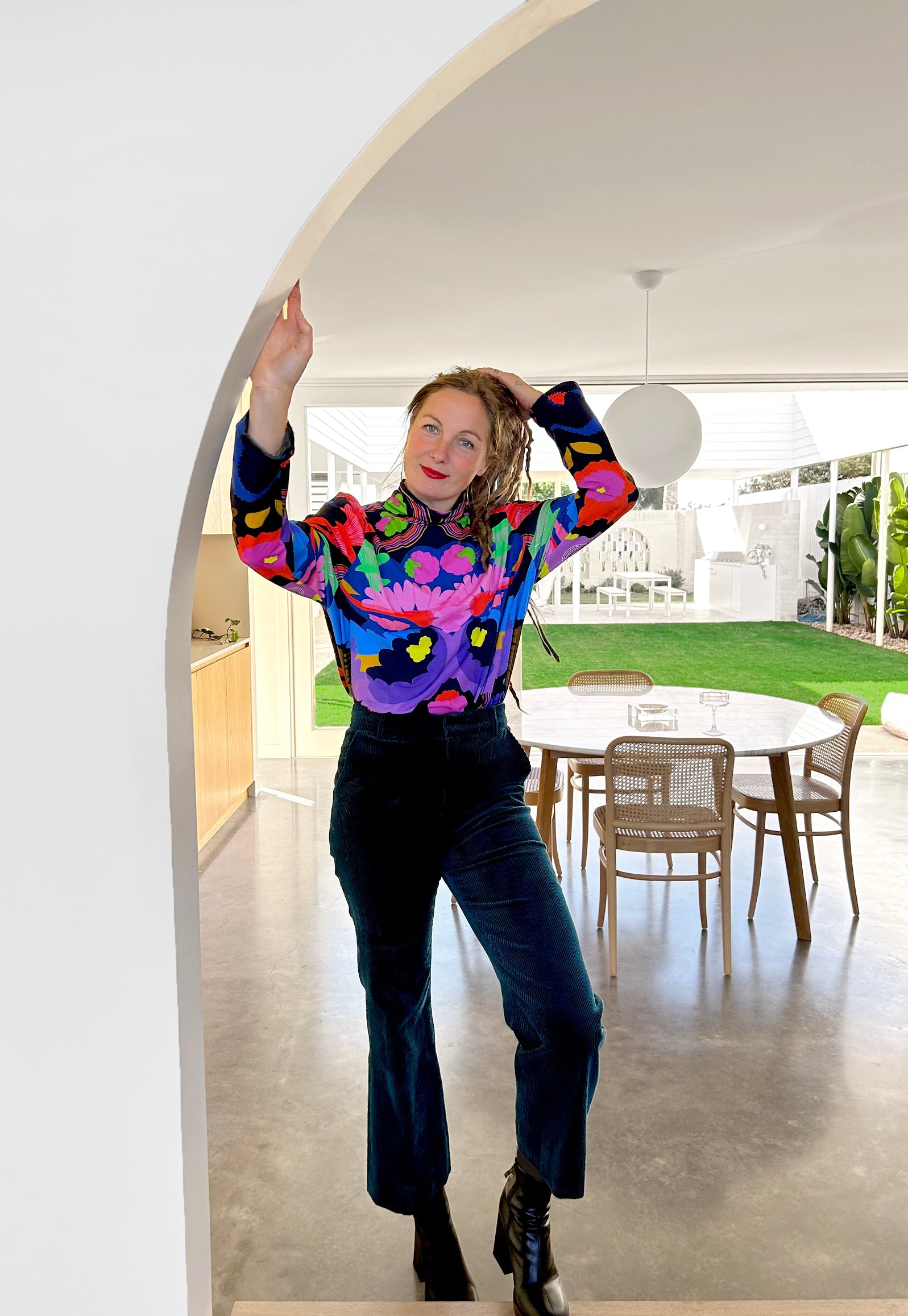 Royal Euphoria Turtleneck Top (print off centre slightly) Last Ones