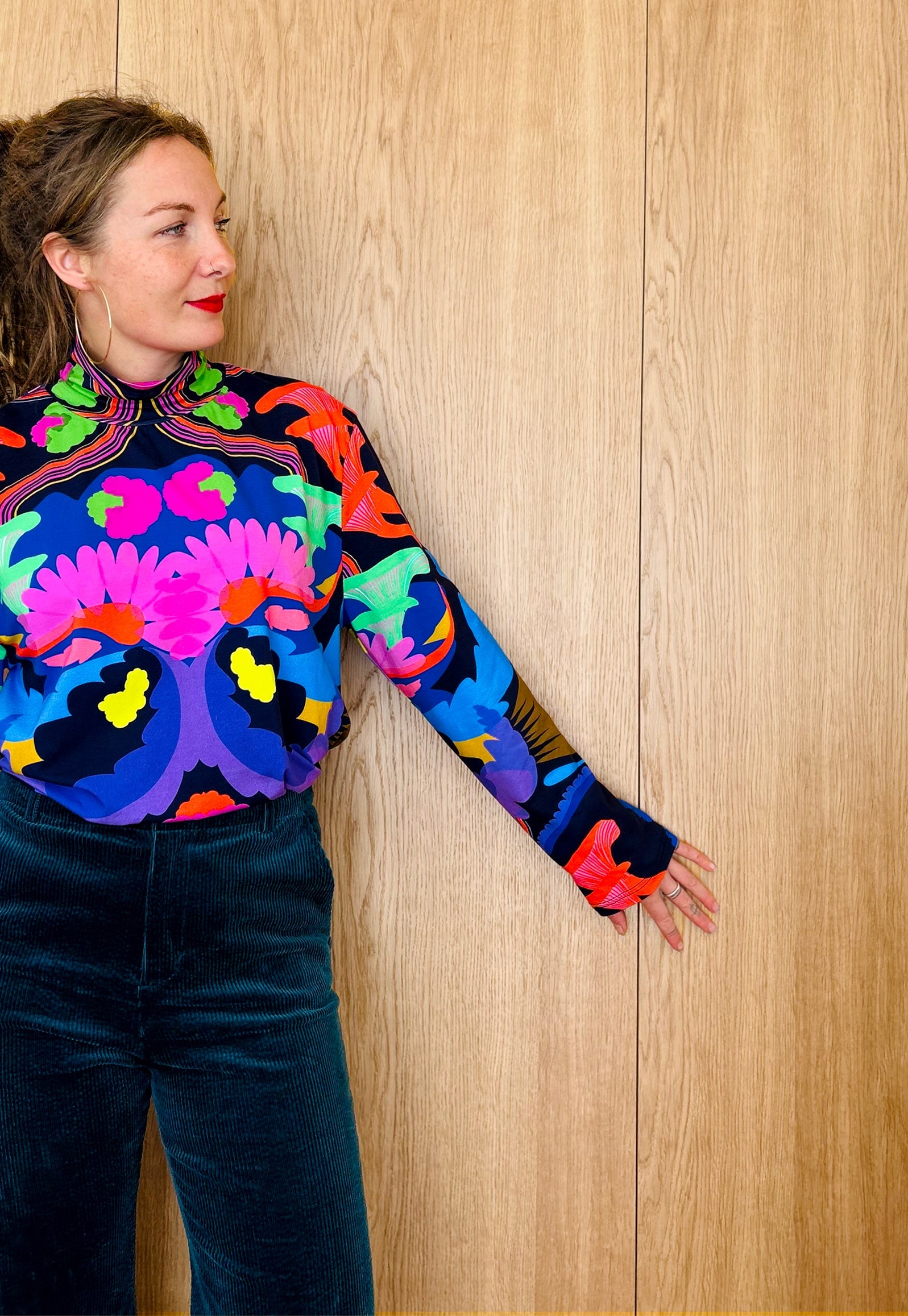 Royal Euphoria Turtleneck Top (print off centre slightly) Last Ones