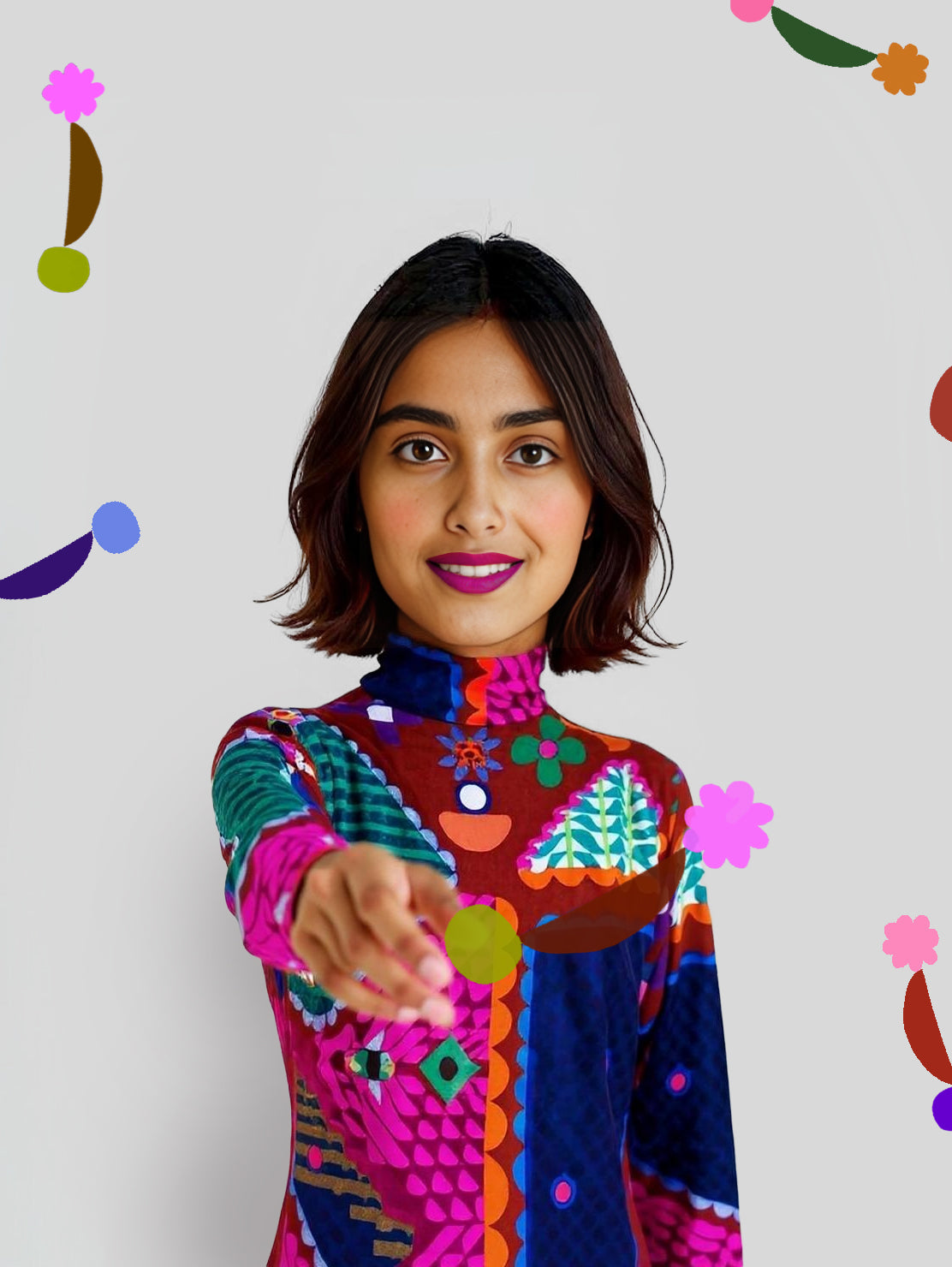 Quilt Play Turtleneck Top (M) SAMPLE