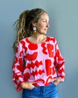 Cut Pot Play Pink viscose crepe top