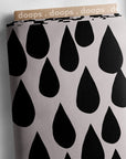 Drops (black) organic cotton linen (CUT PIECE 1.2M $15)