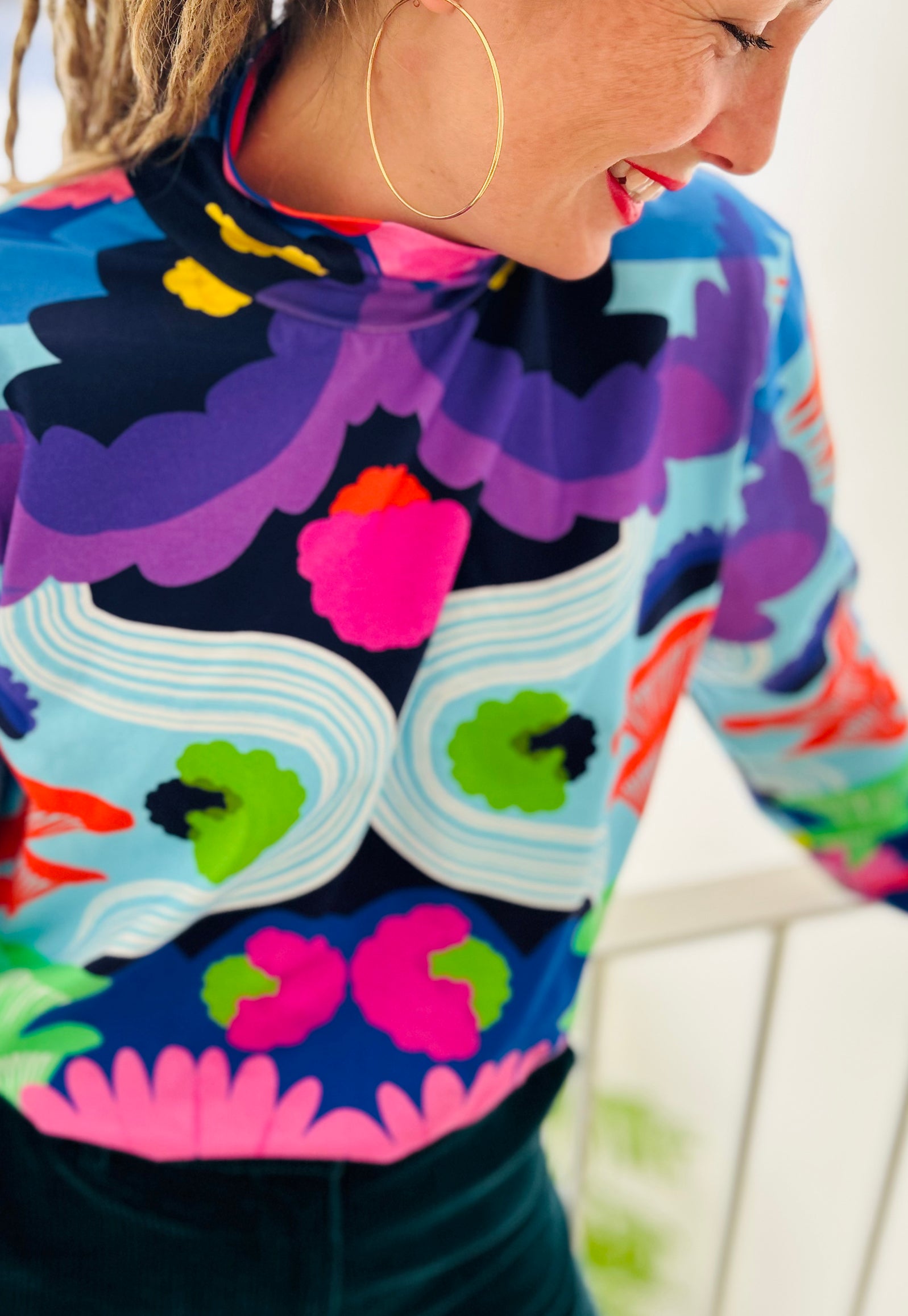 Royal Euphoria Indigo Turtleneck Top Last ones