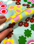 Flower Power (light) cotton linen (CUT PIECE 80CM $8)