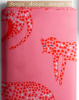 Pink Leopard cotton linen (CUT PIECE 1.2CM $15)