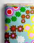 Flower Power (light) cotton linen (CUT PIECE 80CM $8)