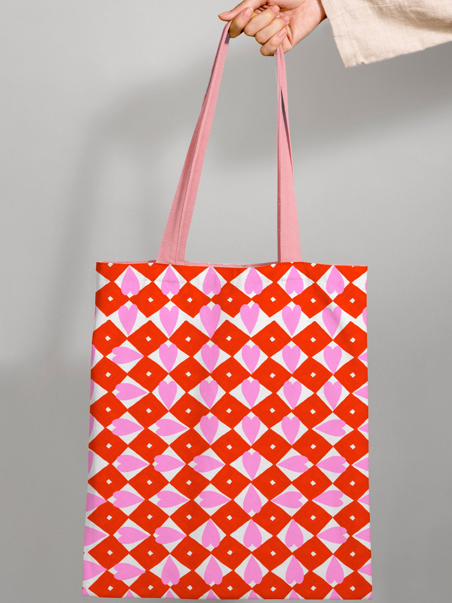 Diamond Hearts (red) COTTON