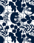 Cat Nap/navy cotton linen (CUT PIECE 1.2M $15)