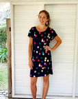 Confetti (navy) jersey (CUT PIECE 60CM $5)