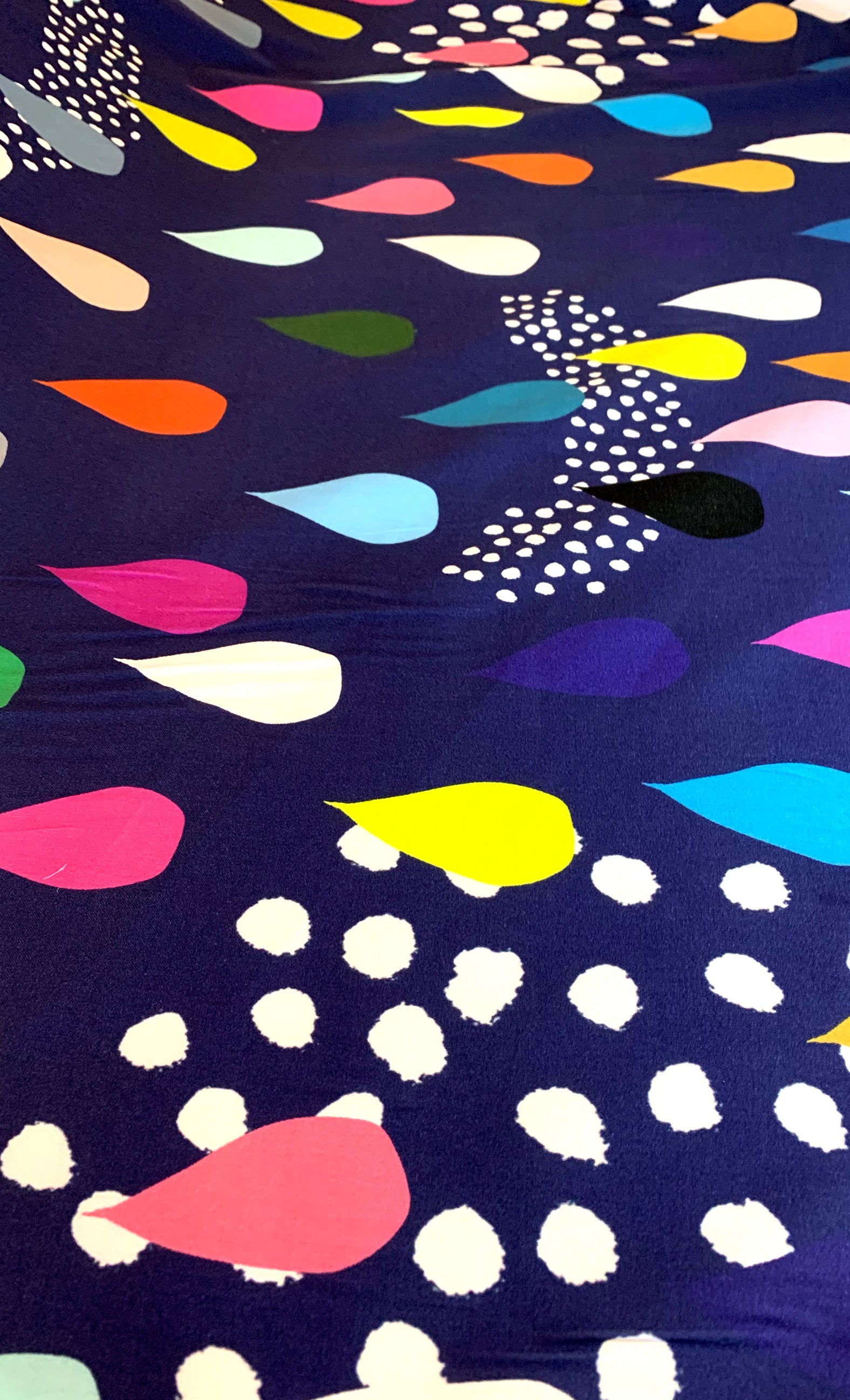 Rain Drops 100% cotton satin per metre (4459270144096)