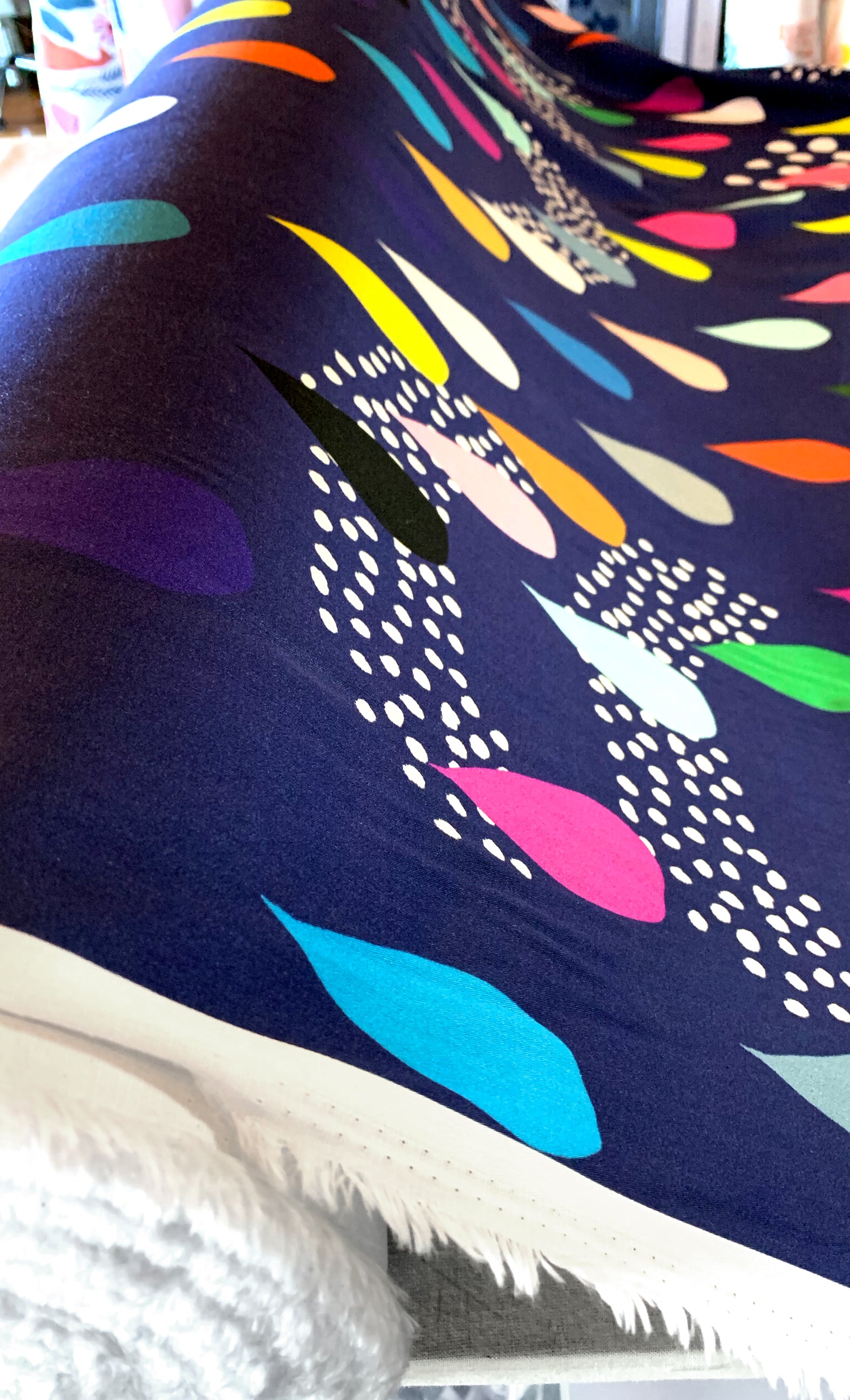Rain Drops 100% cotton satin per metre (4459270144096)