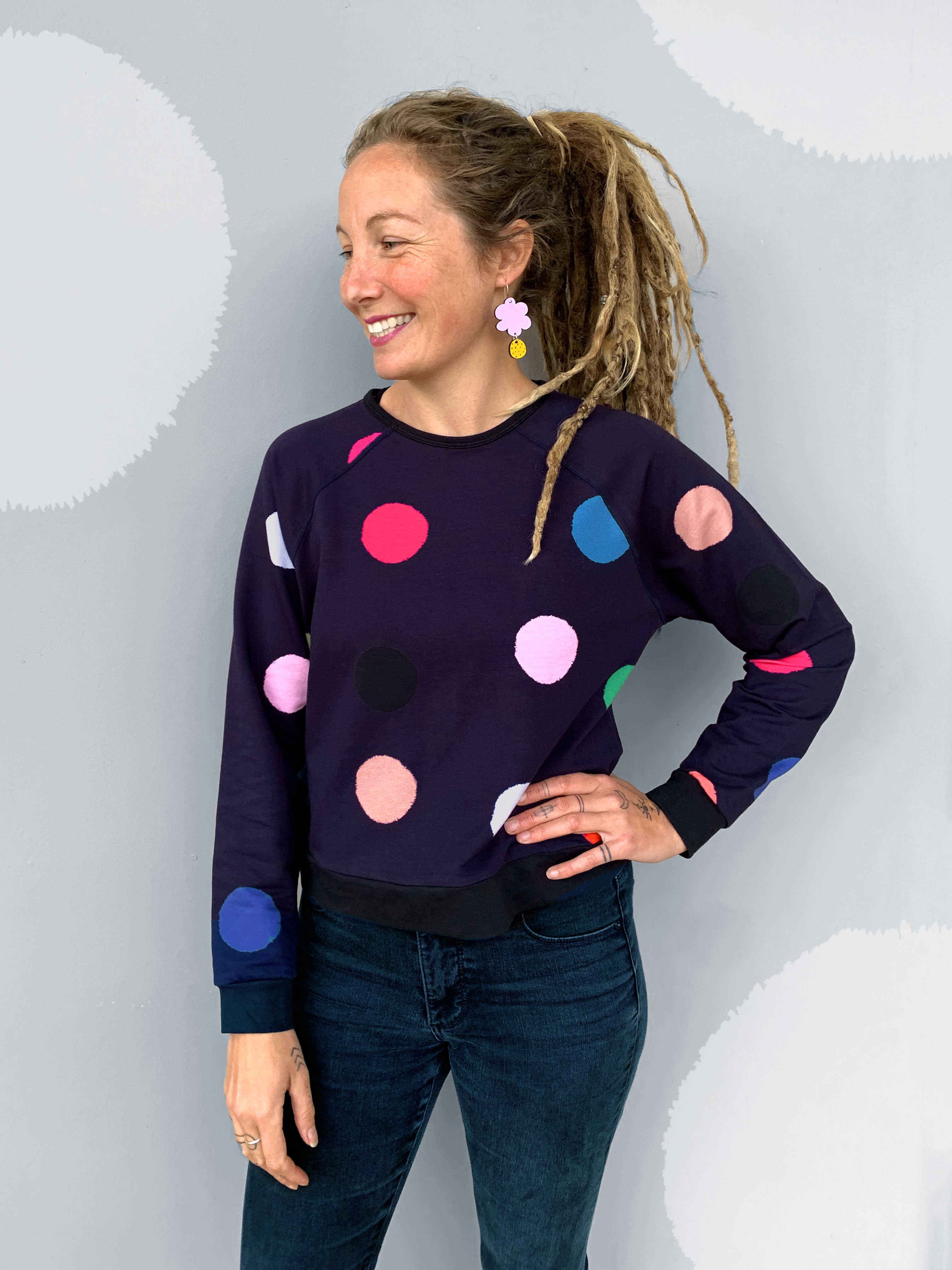 LAST ONES Large Confetti Cotton Fleece Jumper