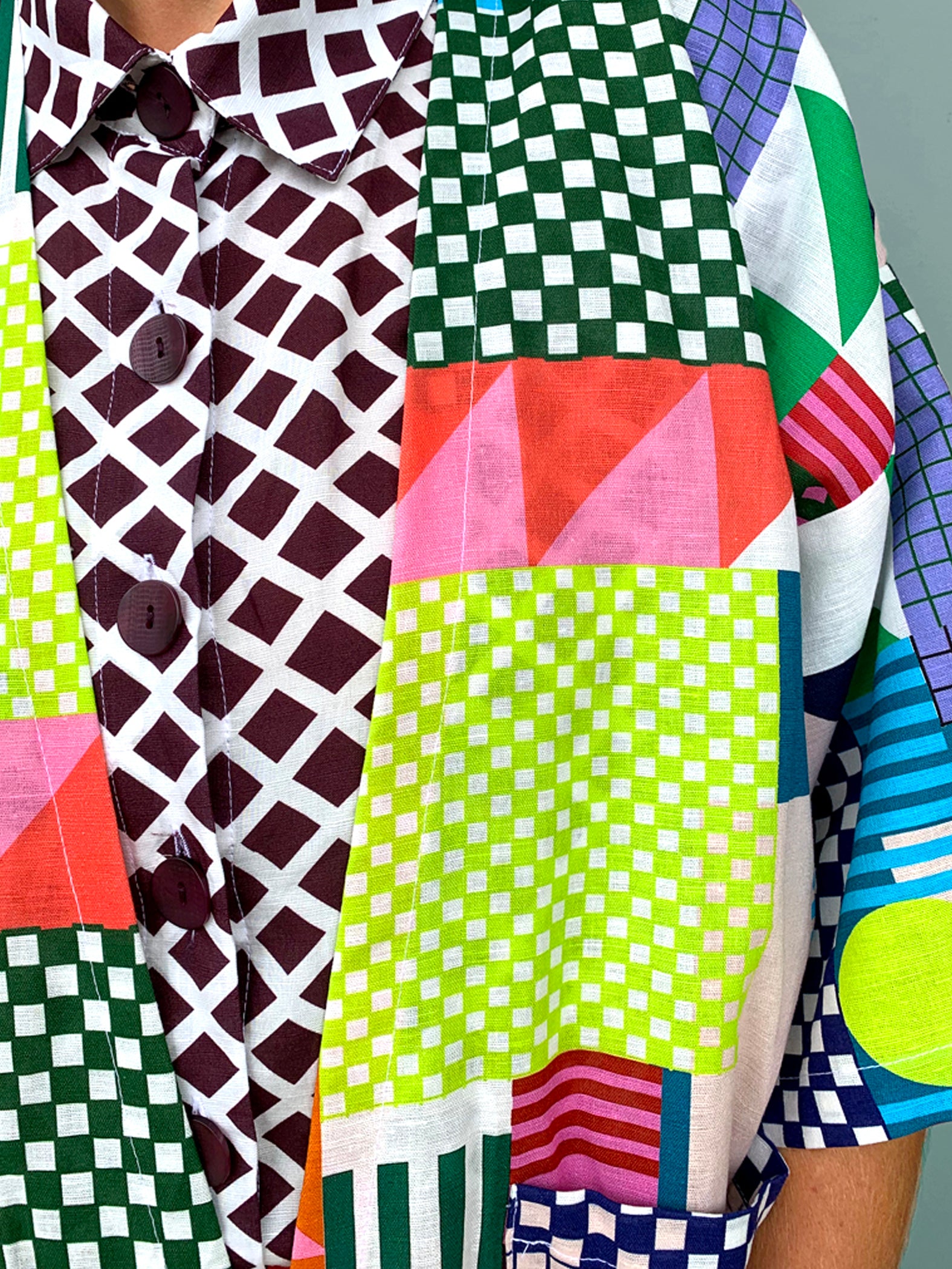 Lumo Check Weave 100% cotton voile shirt