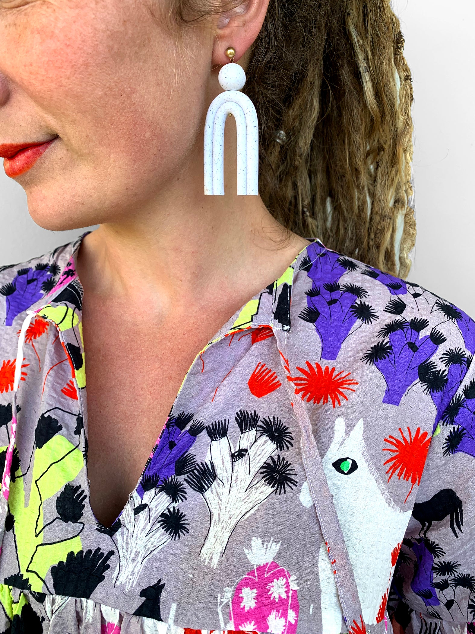 Lumo Glow Cacti dress 100% seersucker cotton