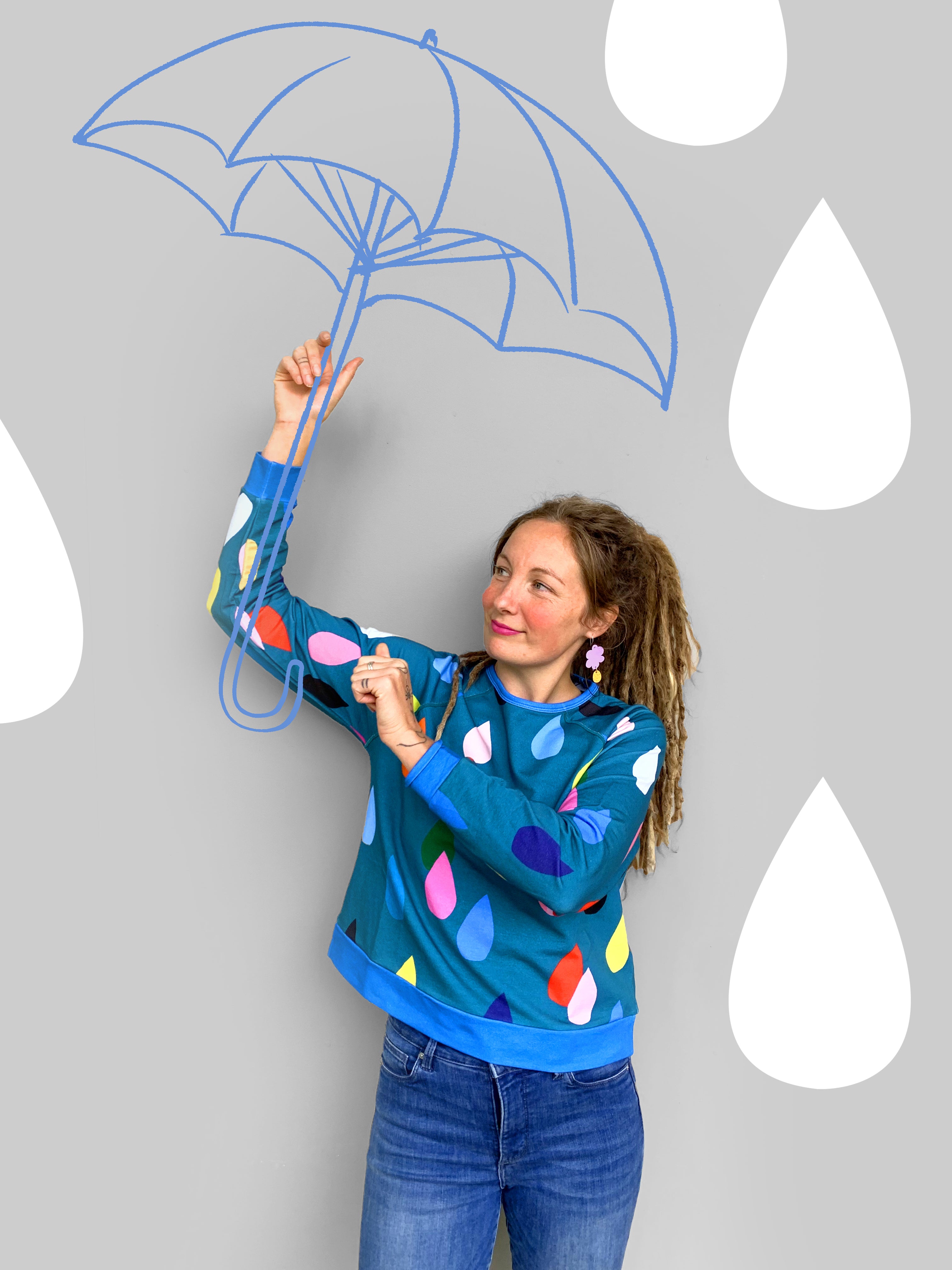 LAST ONES Bright Drops Jumper (TEAL)