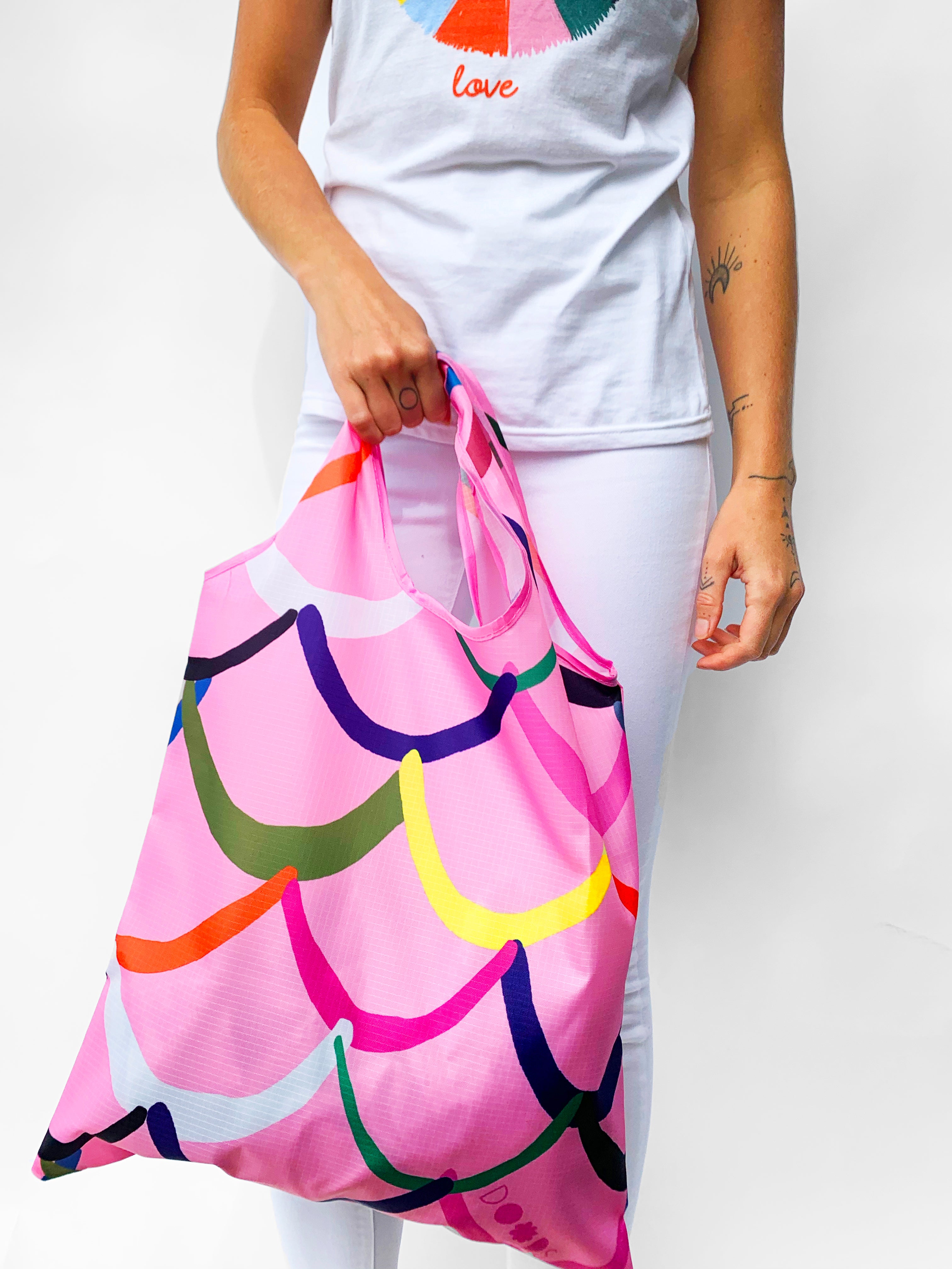 Pink Waves Bag (comes with pouch) (4634742521952)