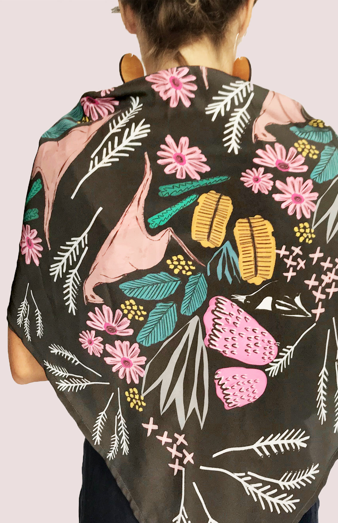 Cowley Fields Silk Crepe De Chine Scarf. (773882970208)