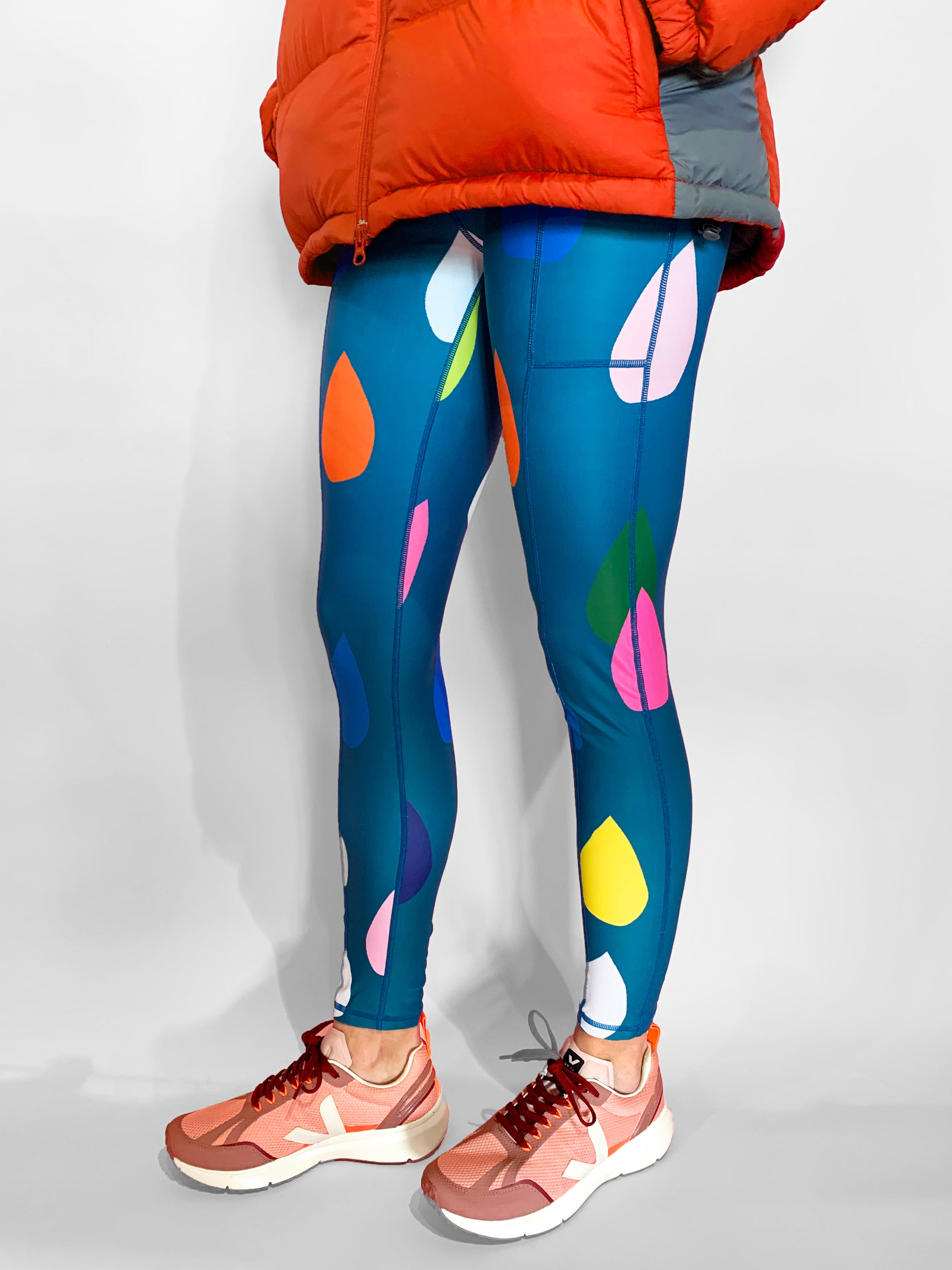 LAST ONES Colour Drop Leggings (Discounted as for white drop placement lands on crotch on all sizes. THEY STILL LOOK & FEEL GREAT!)
