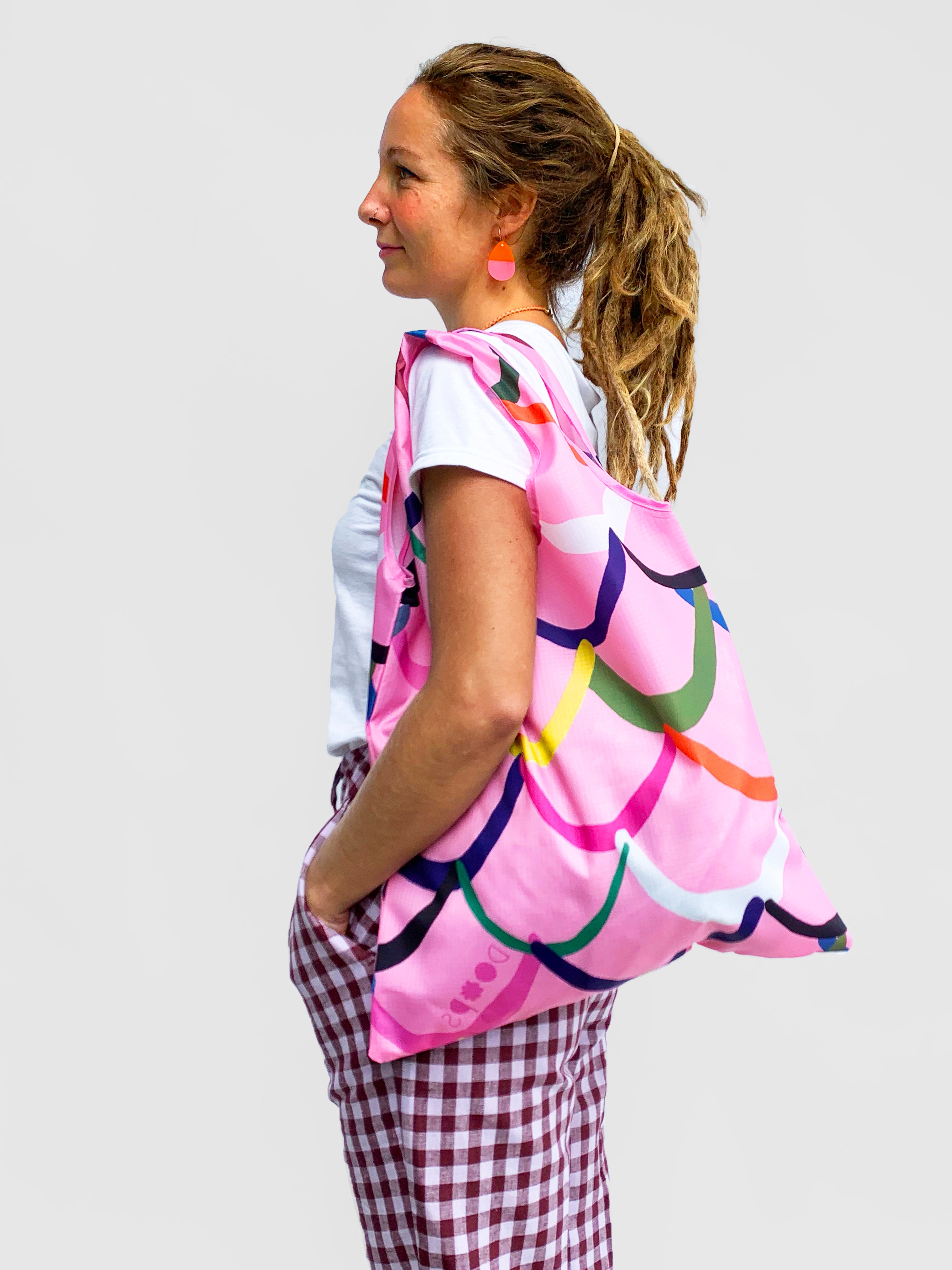 Pink Waves Bag (comes with pouch) (4634742521952)