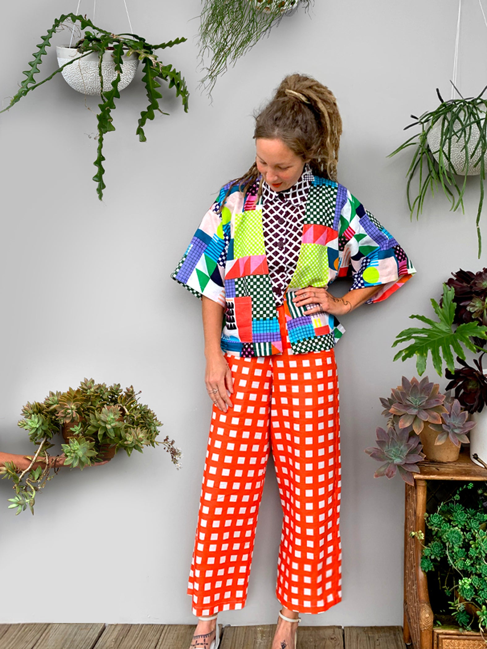 Lumo Check Weave 100% cotton voile shirt