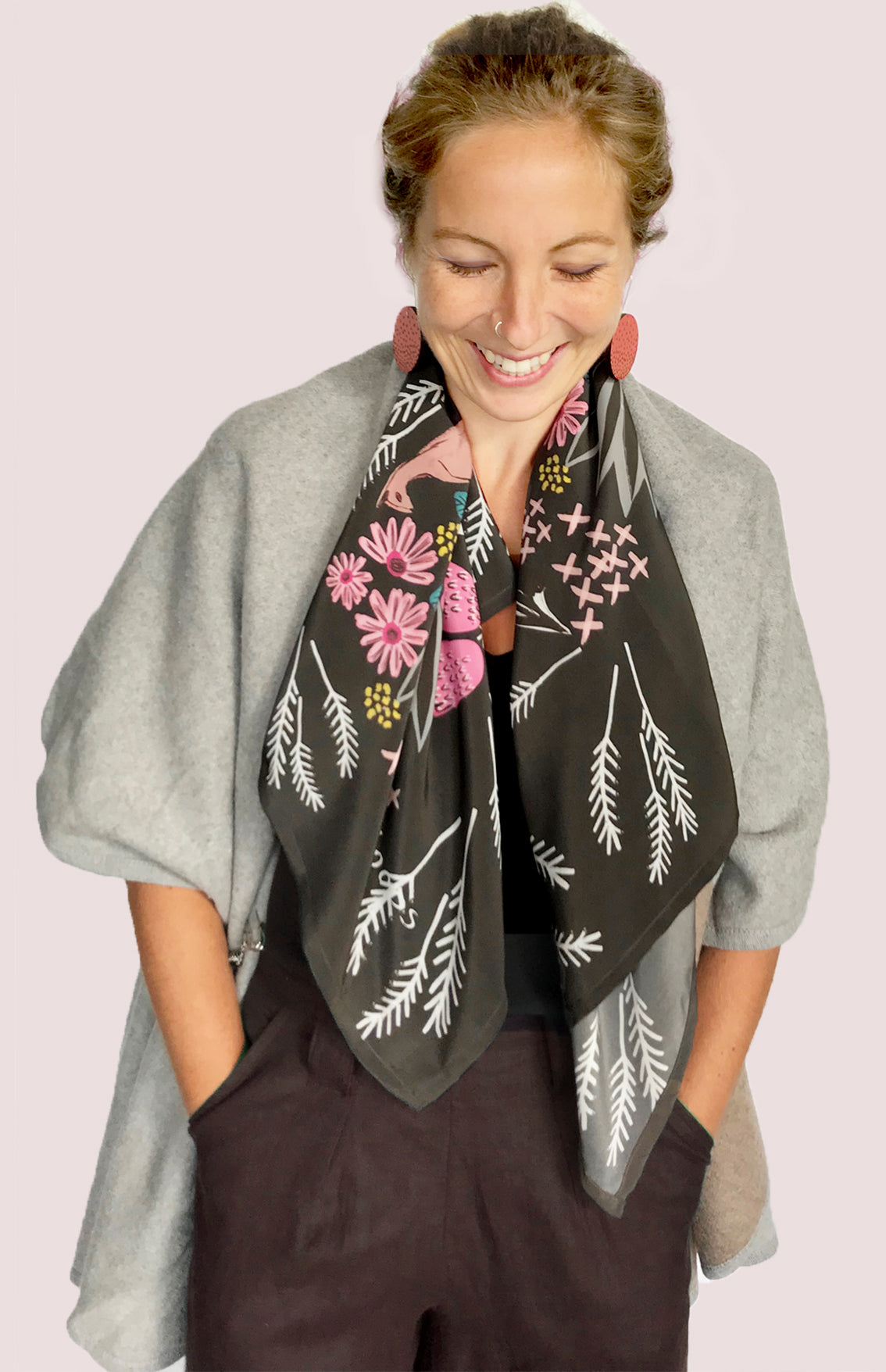 Cowley Fields Silk Crepe De Chine Scarf. (773882970208)