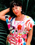 Bright Kooki linen dress with tie (5815296884889)