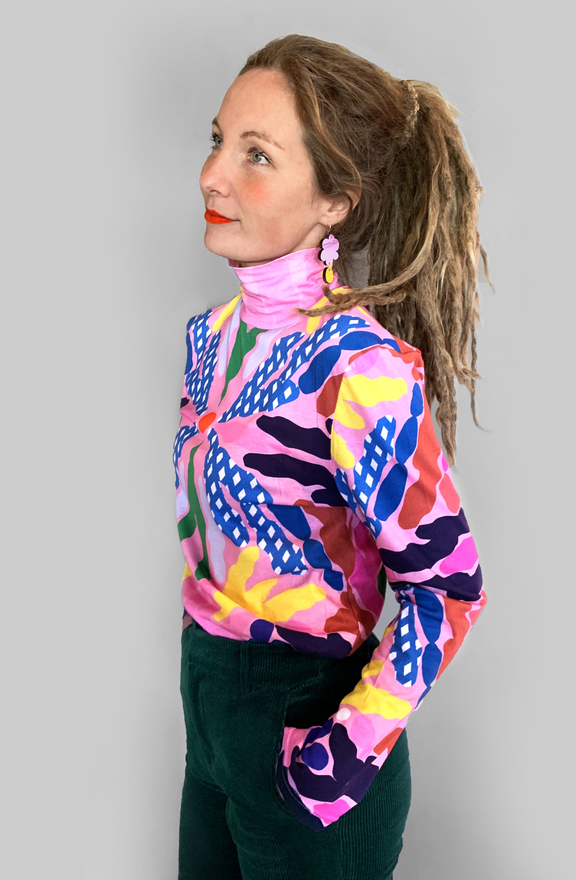 Bloom Bomb Turtleneck 100% organic jersey cotton (6845277733017)