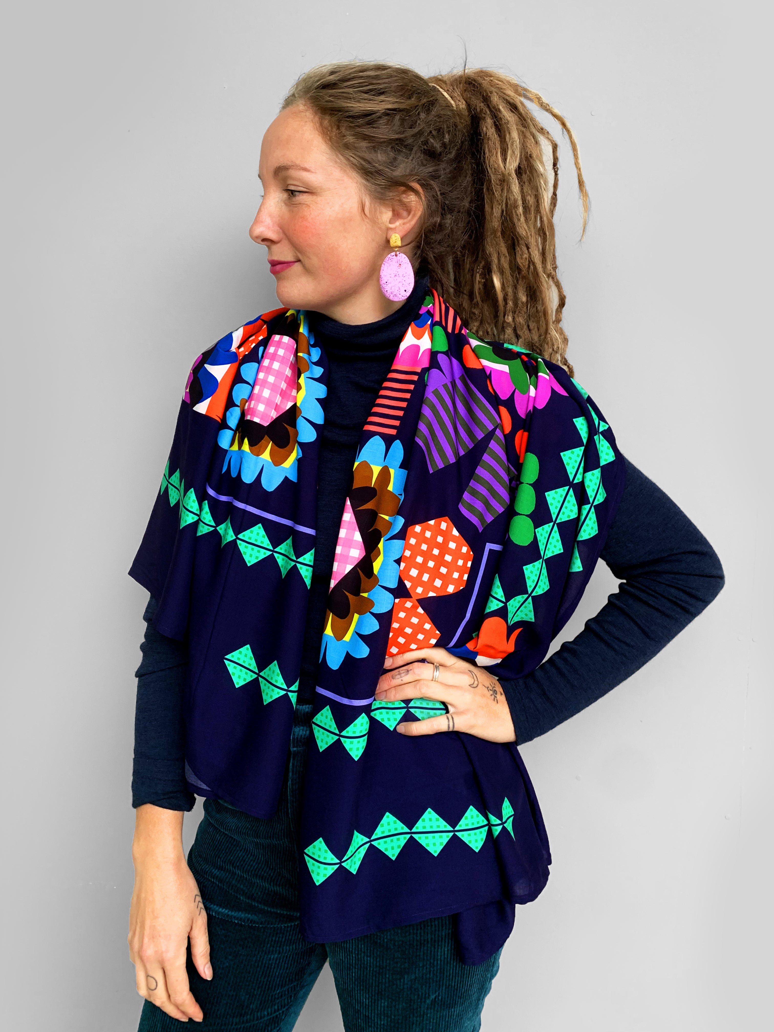 Florence Bloom cotton silk scarf