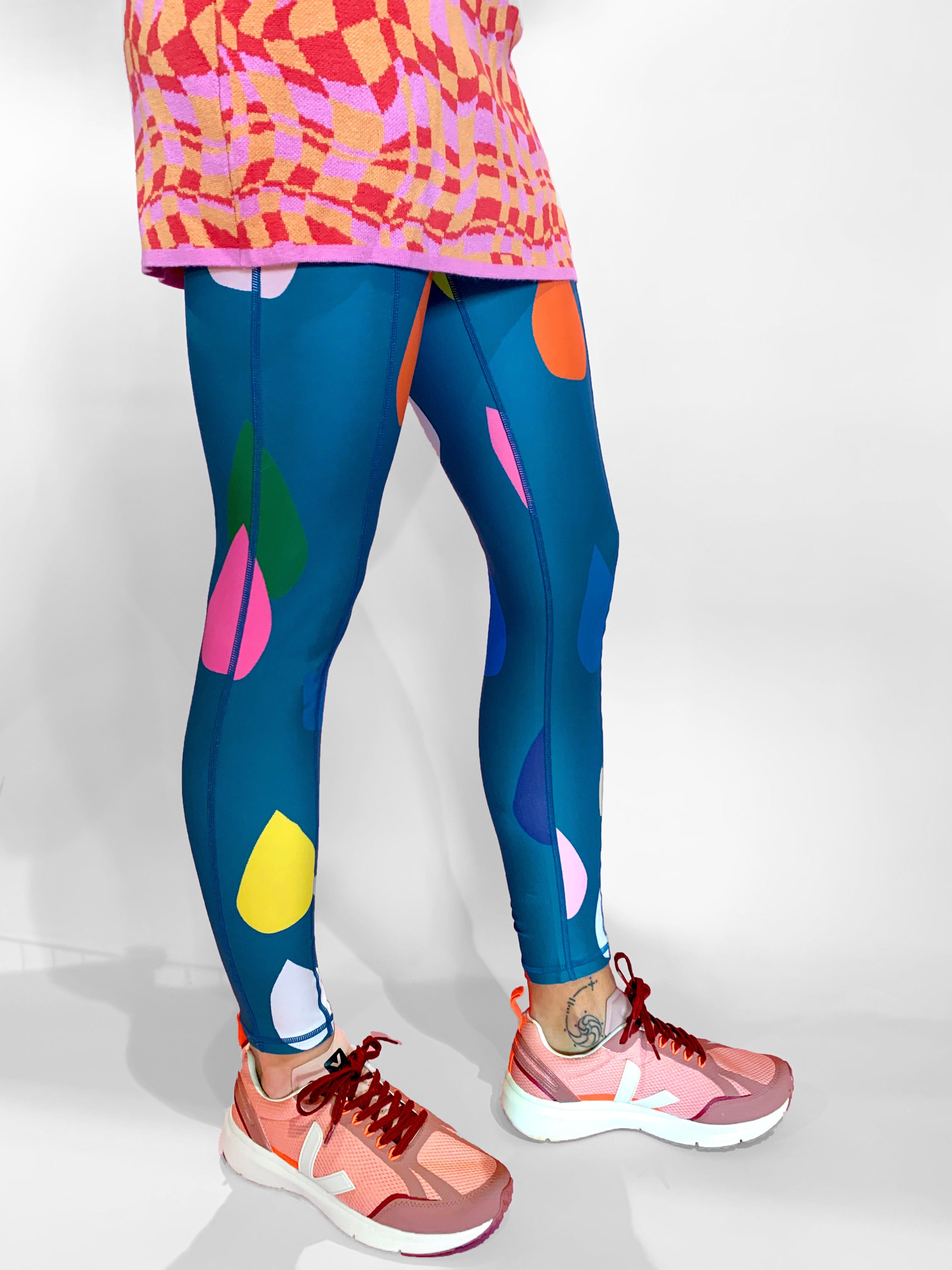 LAST ONES Colour Drop Leggings (Discounted as for white drop placement lands on crotch on all sizes. THEY STILL LOOK & FEEL GREAT!)