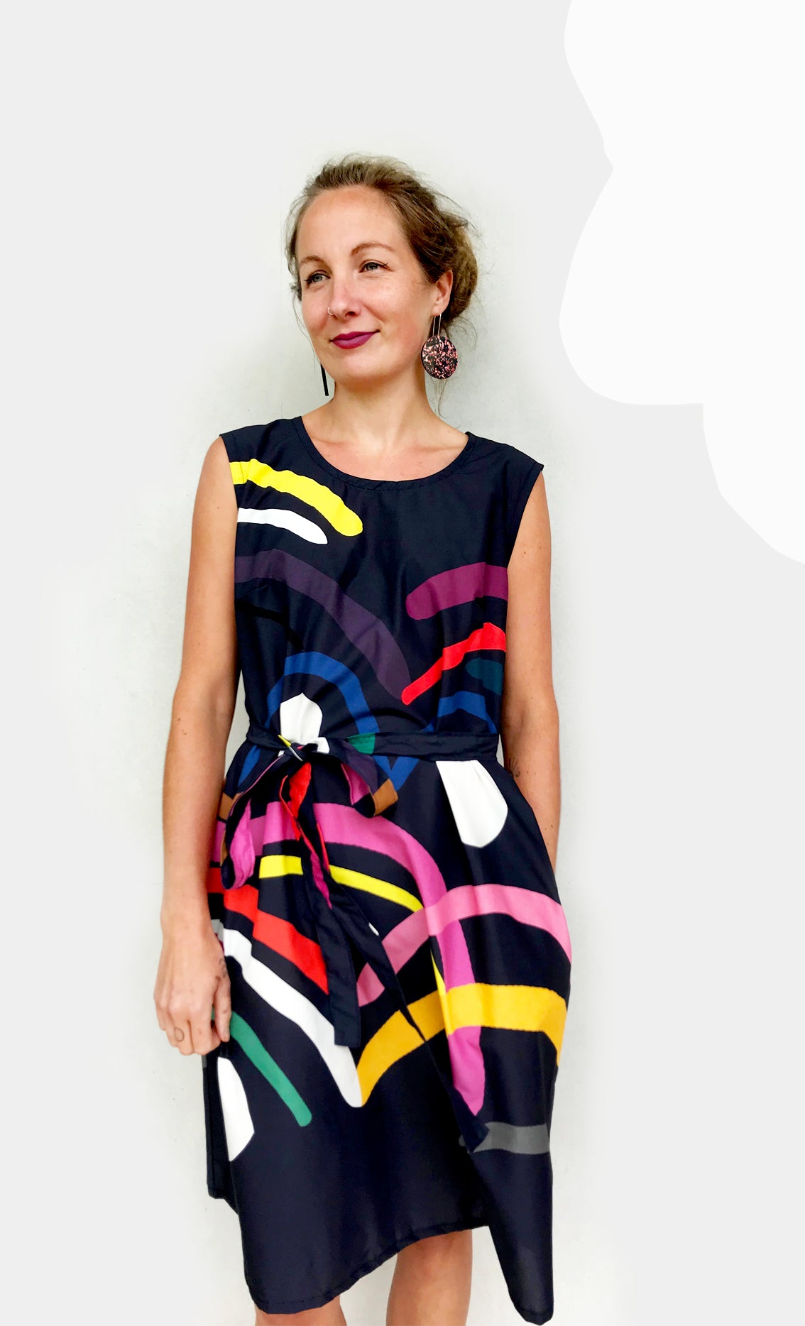 Doops Loops OPTION Linen OR COTTON dress with tie (1500860776544)