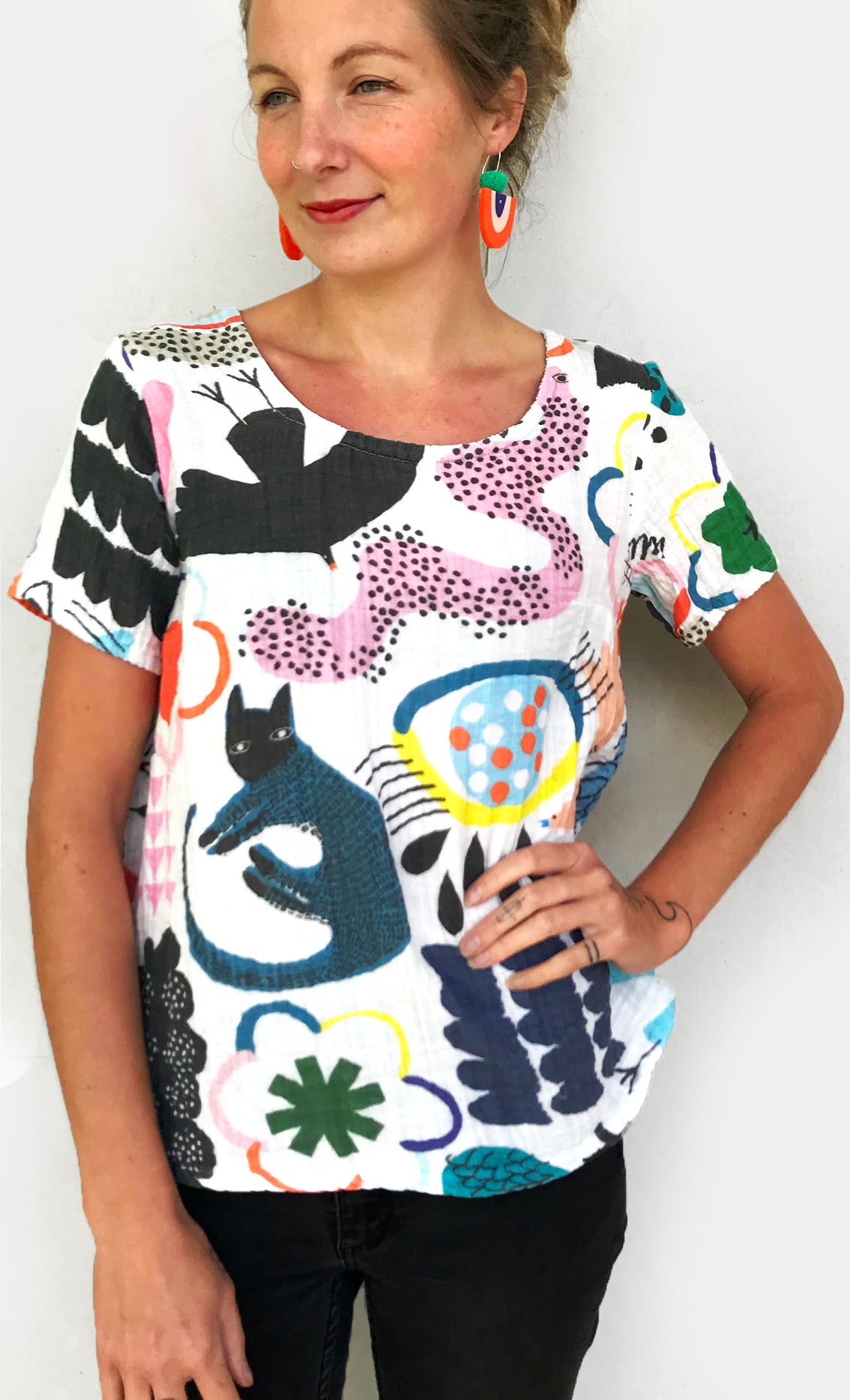 Doops Play 100% organic sweet pea gauze sleeveless top (white) & A FEW ORGANIC JERSEY'S LEFT (1508050468960)