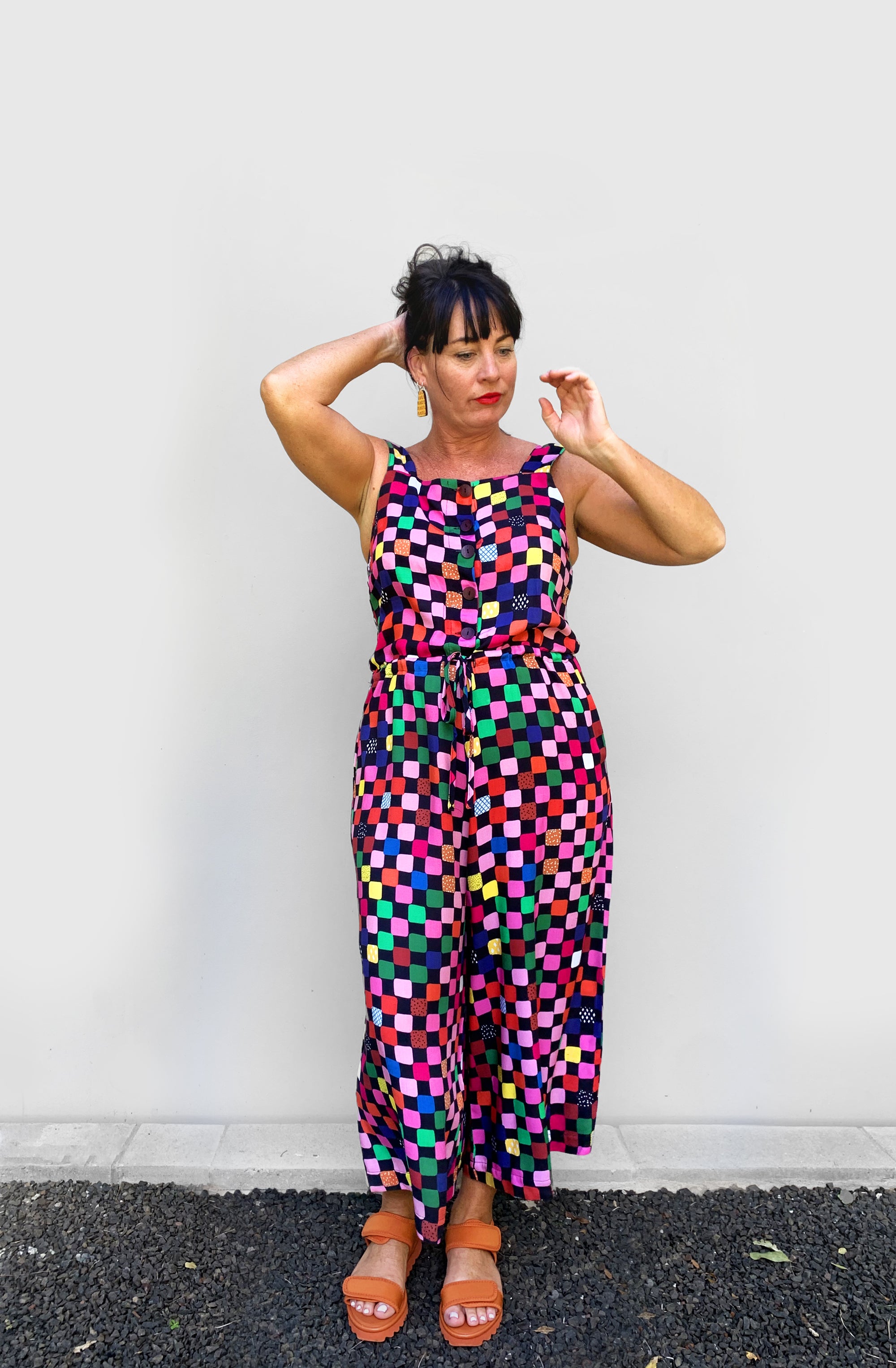 Check Bomb 100% cotton jumpsuit (6856529838233)