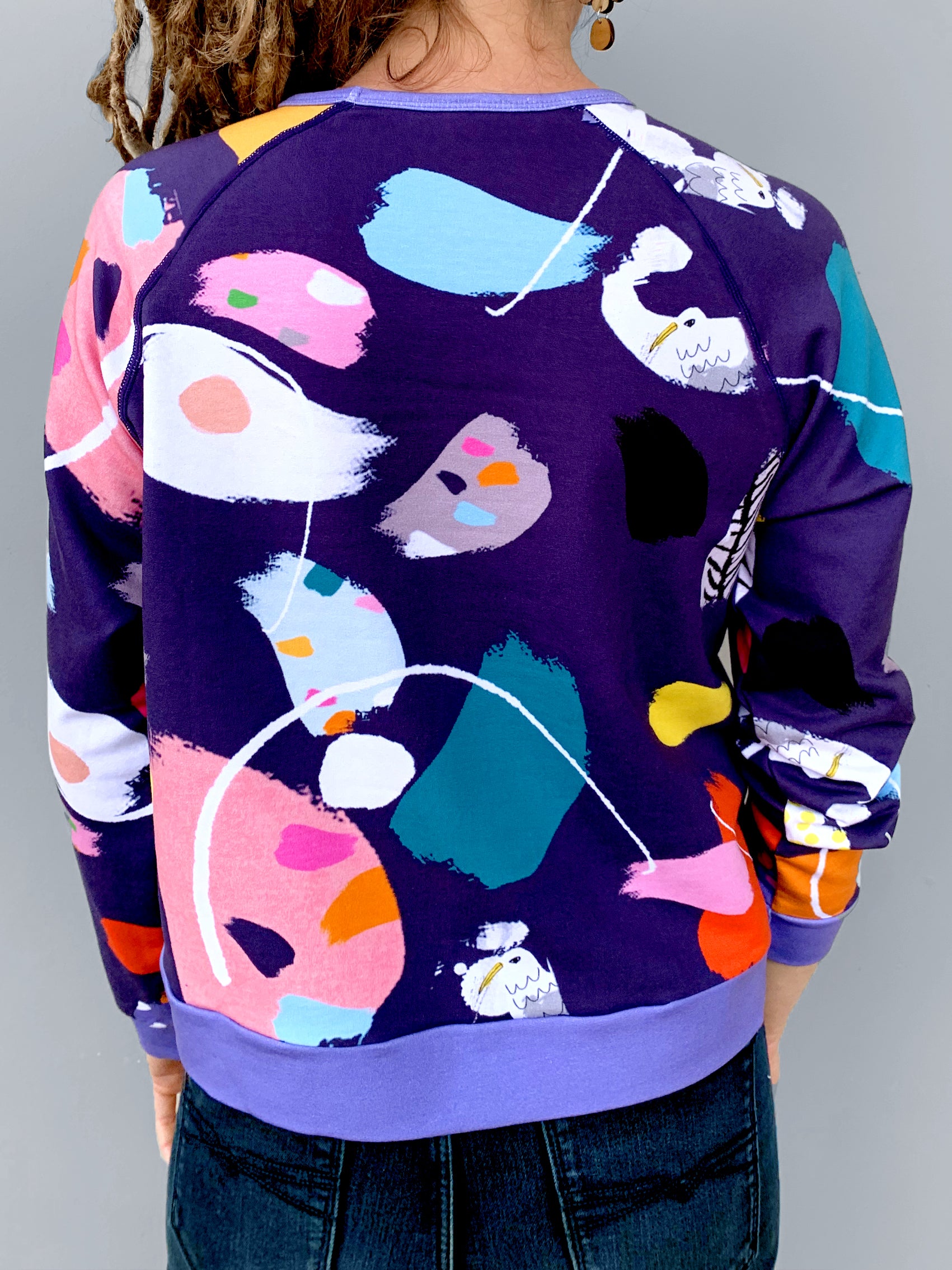 Seagull Colour Splat Cotton canvas (cut piece 90cm) 2 colour backgrounds