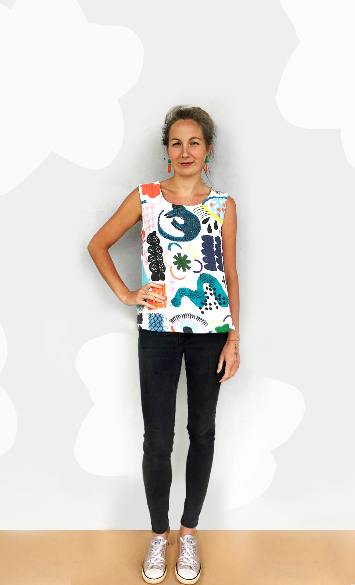Doops Play 100% organic sweet pea gauze sleeveless top (white) & A FEW ORGANIC JERSEY'S LEFT (1508050468960)