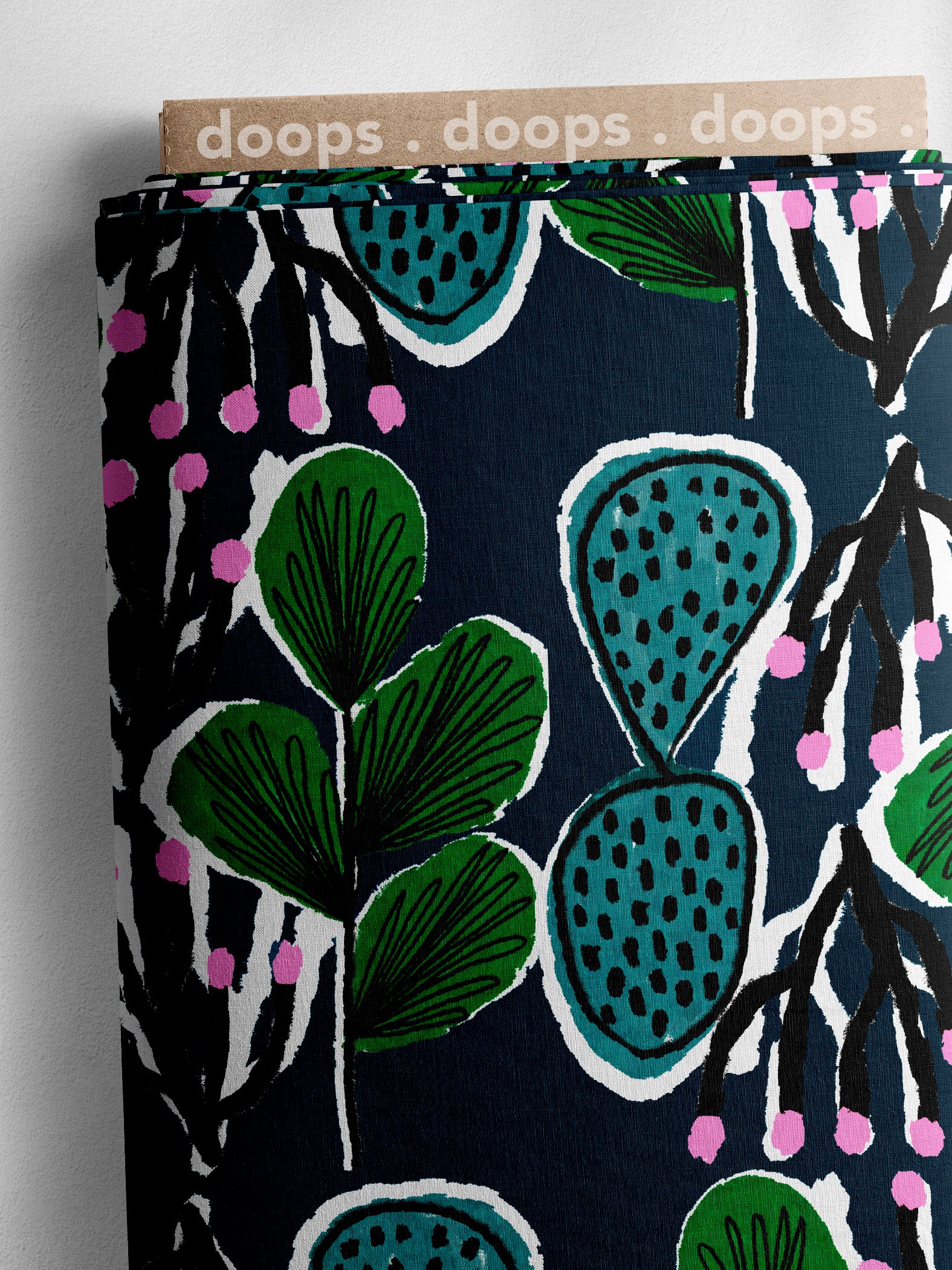 Coral Cactus organic cotton linen