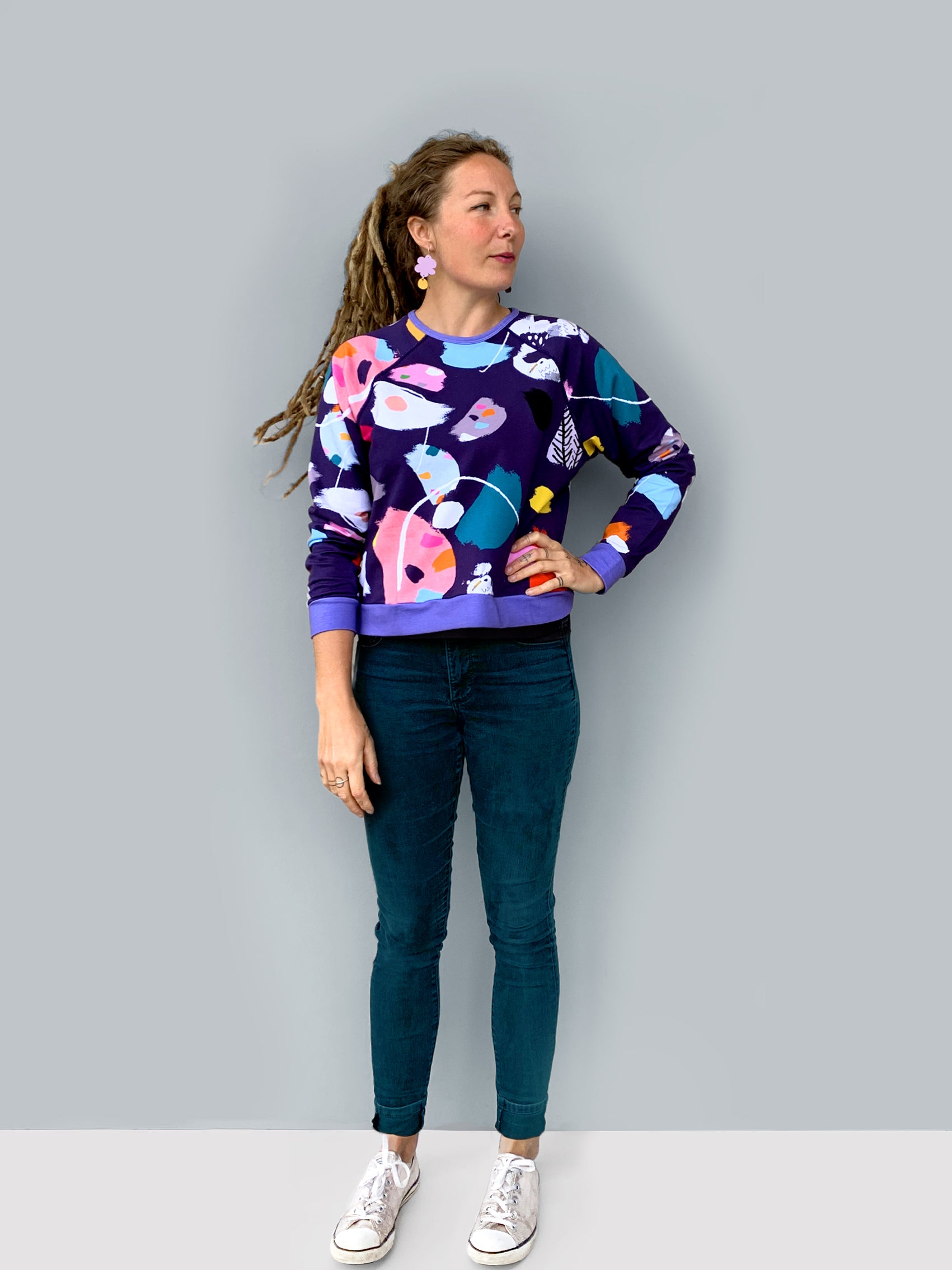 Seagull Colour Splat Cotton canvas (cut piece 90cm) 2 colour backgrounds