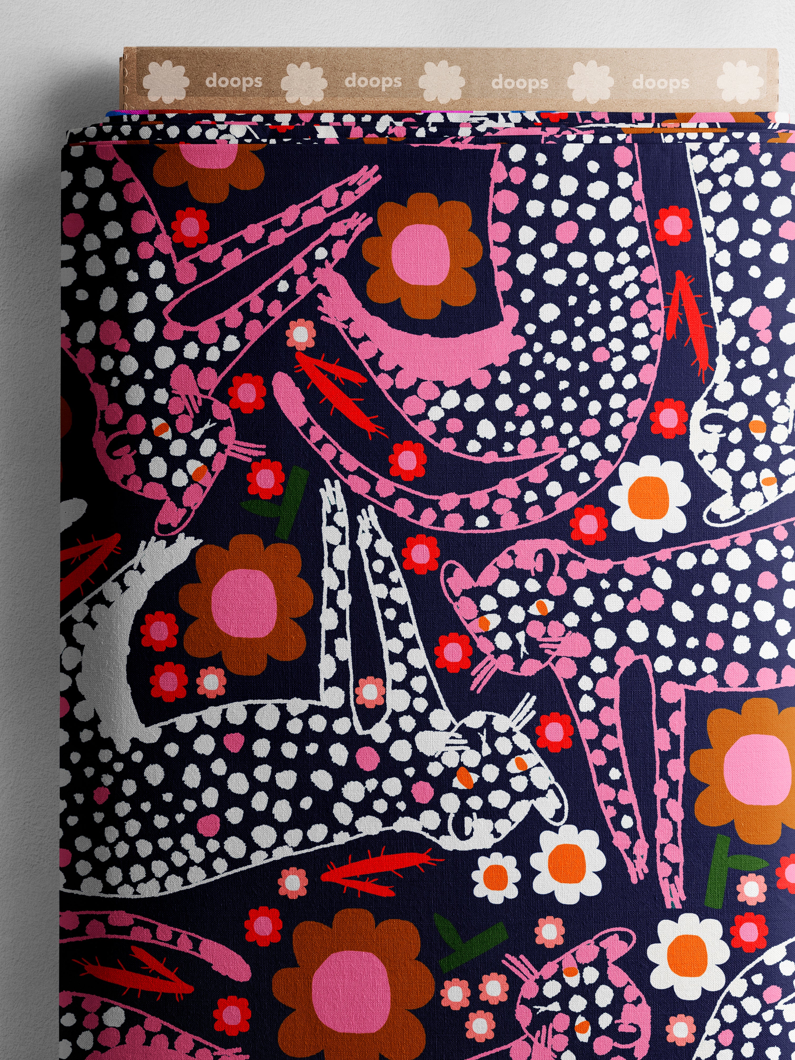 Pink Leopard (navy)